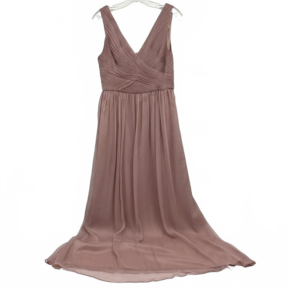 BHLDN Pink Maxi Dress | Synthetic Pleated Long Dress, Size S